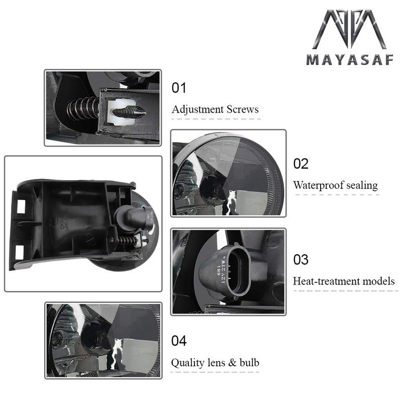 MAYASAF Smoked Lens Fog Light for DODGE Replacement Fog Lamp Assembly Fit for 1994-2001 RAM 1500, 1994-2002 RAM 2500, 1994-2002 RAM 3500 - Image 4